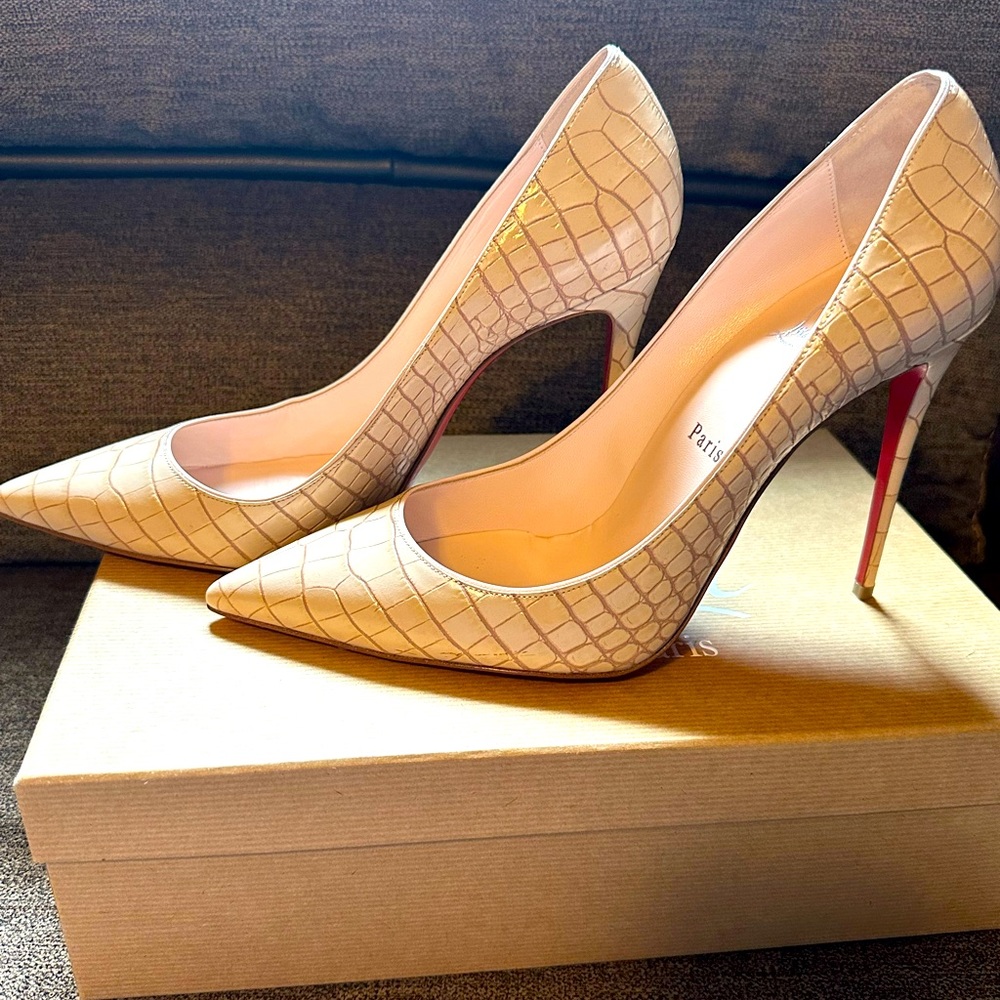 Brand New Christian Louboutin Calf Min Crock/Lining box and shoe bag included